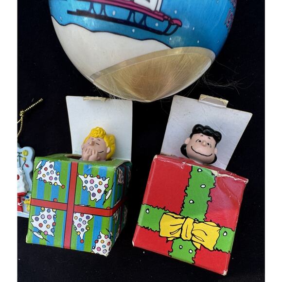 Vintage Silk Christmas Ornament Lot Peanuts Snoopy Lot Of 4 -LO2 - Picture 3 of 13